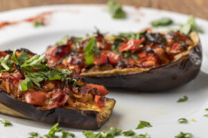 grilled stuffed aubergine a turkish dish
