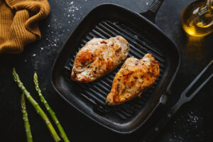 Tasty chicken breast with vegetables