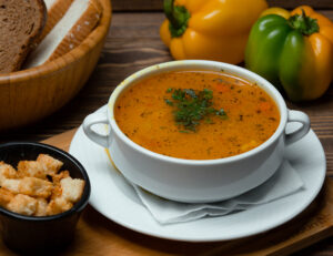 lentil-soup-with-chopped-herbs-crackers
